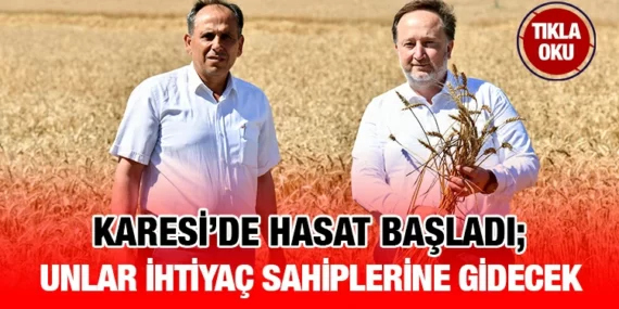 KARESİ BELEDİYESİ’NİN BUĞDAYLARI HASAT EDİLİYOR