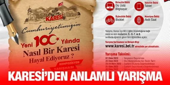 KARESİ BELEDİYESİ’NDEN KOMPOZİSYON YARIŞMASI