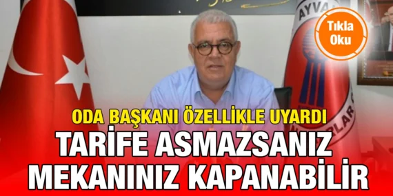 AYVALIK’TA ESNAF VE SANATKÂRLAR ODASI BAŞKANI ÇAKIRCA’DAN ÖNEMLİ UYARI