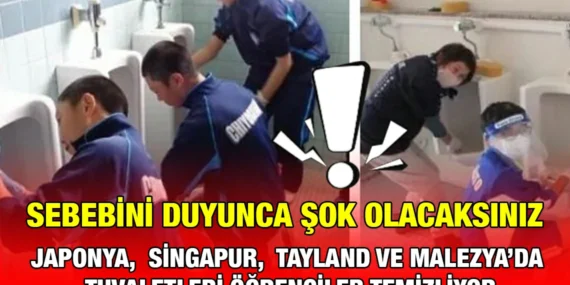 İLKOKULDA DA LİSEDE DE ÖĞRENCİLER TEMİZLİYOR TUVALETLERİ