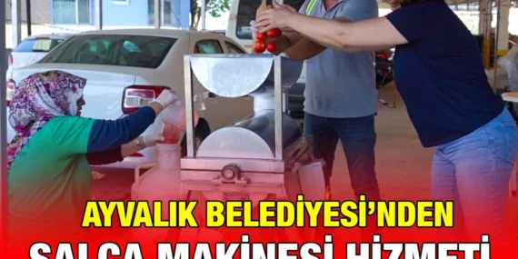 BELEDİYE MAKİNESİYLE SALÇA YAPMA ZAMANI