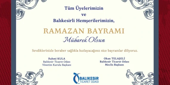Balıkesir Ticaret Odası Bayram Tebriki
