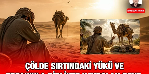 ÇÖLDE SIRTINDAKİ YÜKÜ VE ERZAKIYLA BİRLİKTE KAYBOLAN DEVE